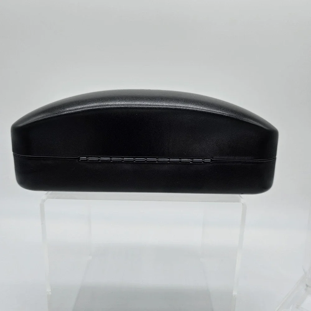 Coach Dome Clamshell Eyeglasses Sunglasses Hard Case Black Leather EUC